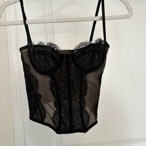 Black lace corset top